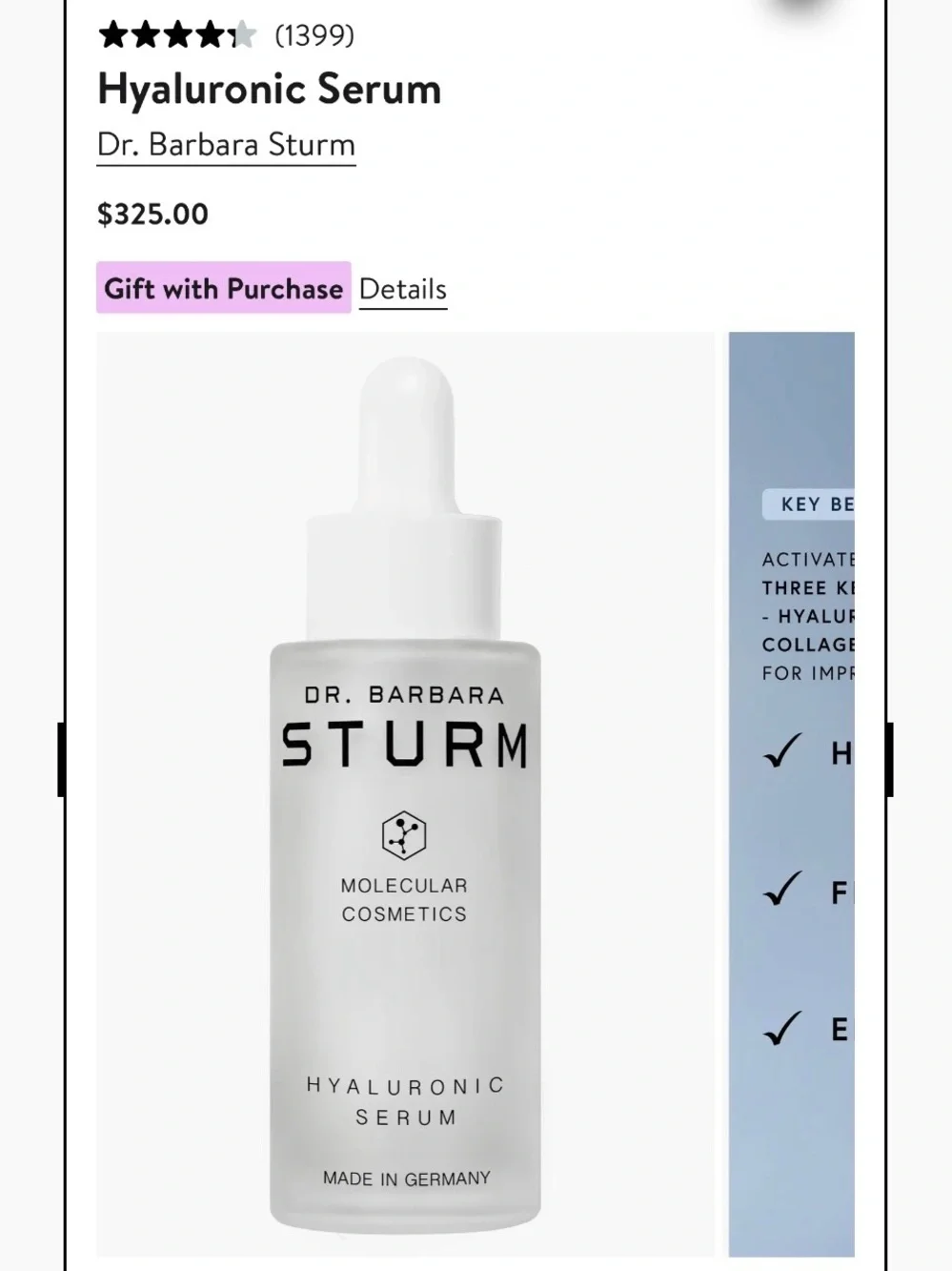 Brand NEW | Dr. Barbara Sturm Hyaluronic Serum 10ml